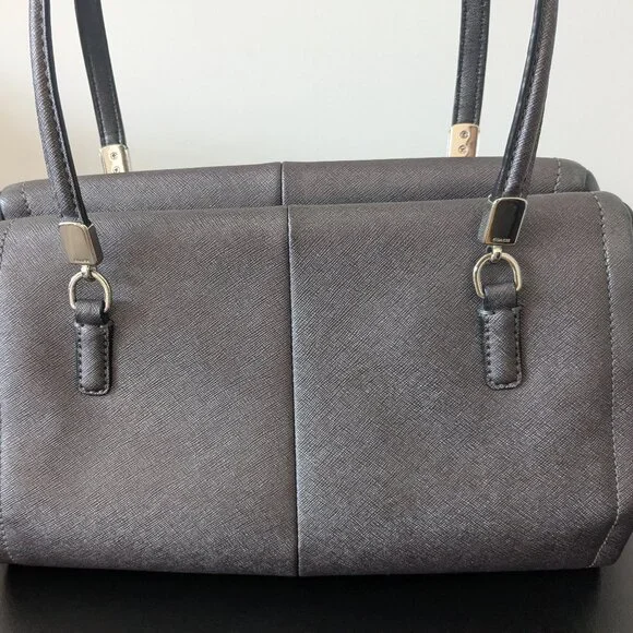 Preowned 25162 Coach Madeline Quartz/Black East/West Satchel Bag - Picture 3 of 11